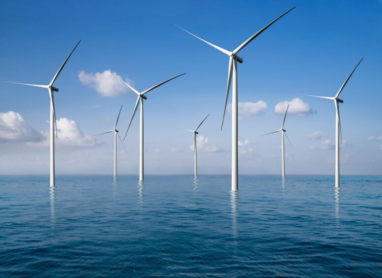 Offshore wind turbines like those that will be based at the West of Orkney project.