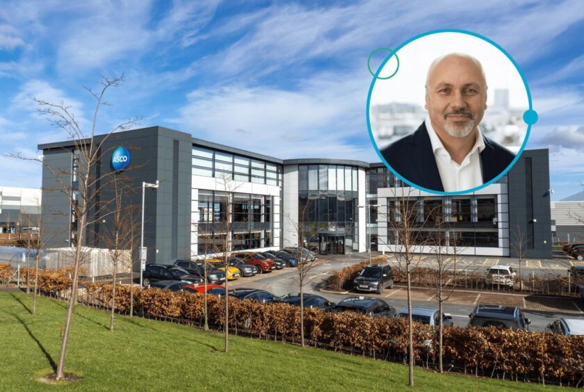 ASCO head of freight services Morten Nevland and the group's headquarters. 