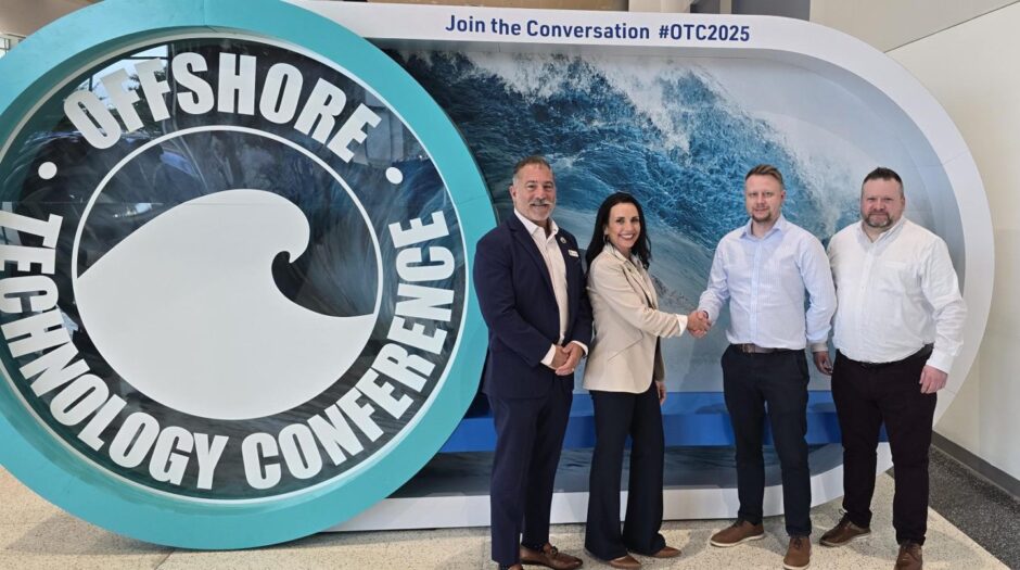 From left, C.A. Richards president Tom Giagnorio and CEO Shannon Giagnorio, Verlume CEO Richard Knox, and global head of business development Chris Wallace.