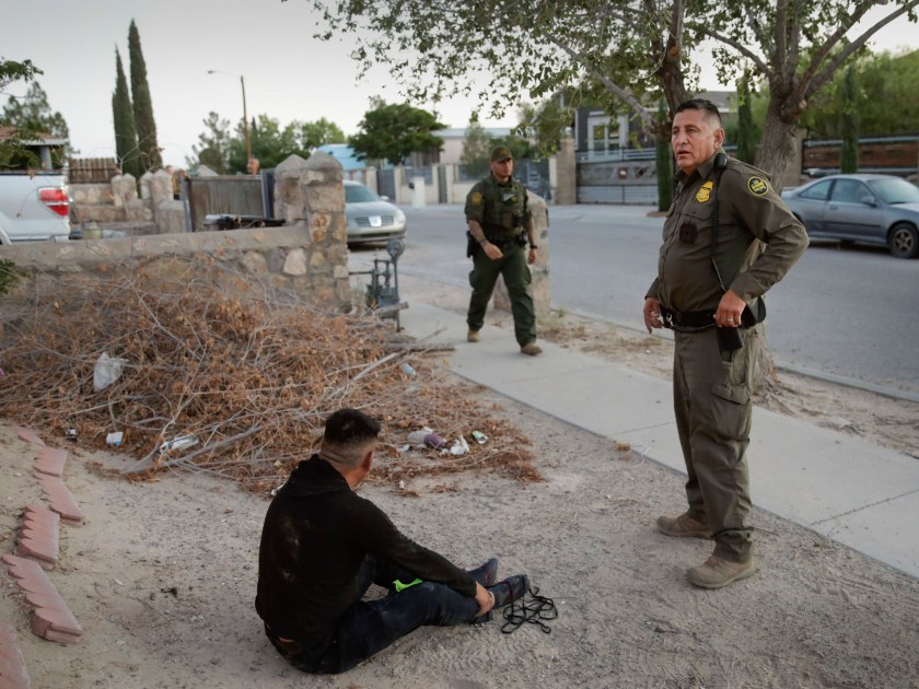 U.S. Border Patrol agents apprehend illegal border crossers near Sunland Park, N.M., July 17, 2024.
