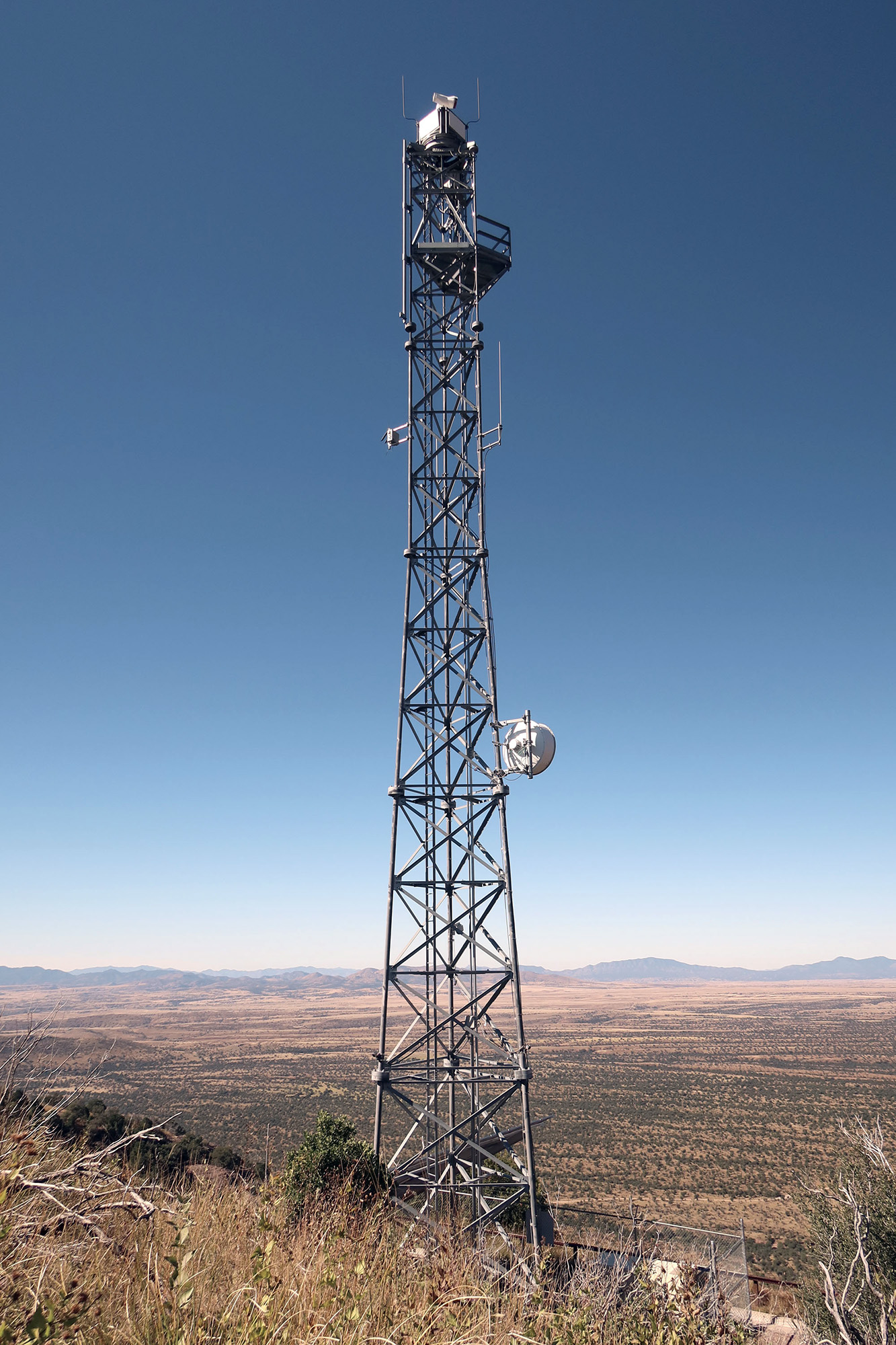 An Integrated Fixed Tower (IFT) on Coronado Peak, Cochise County, AZ.